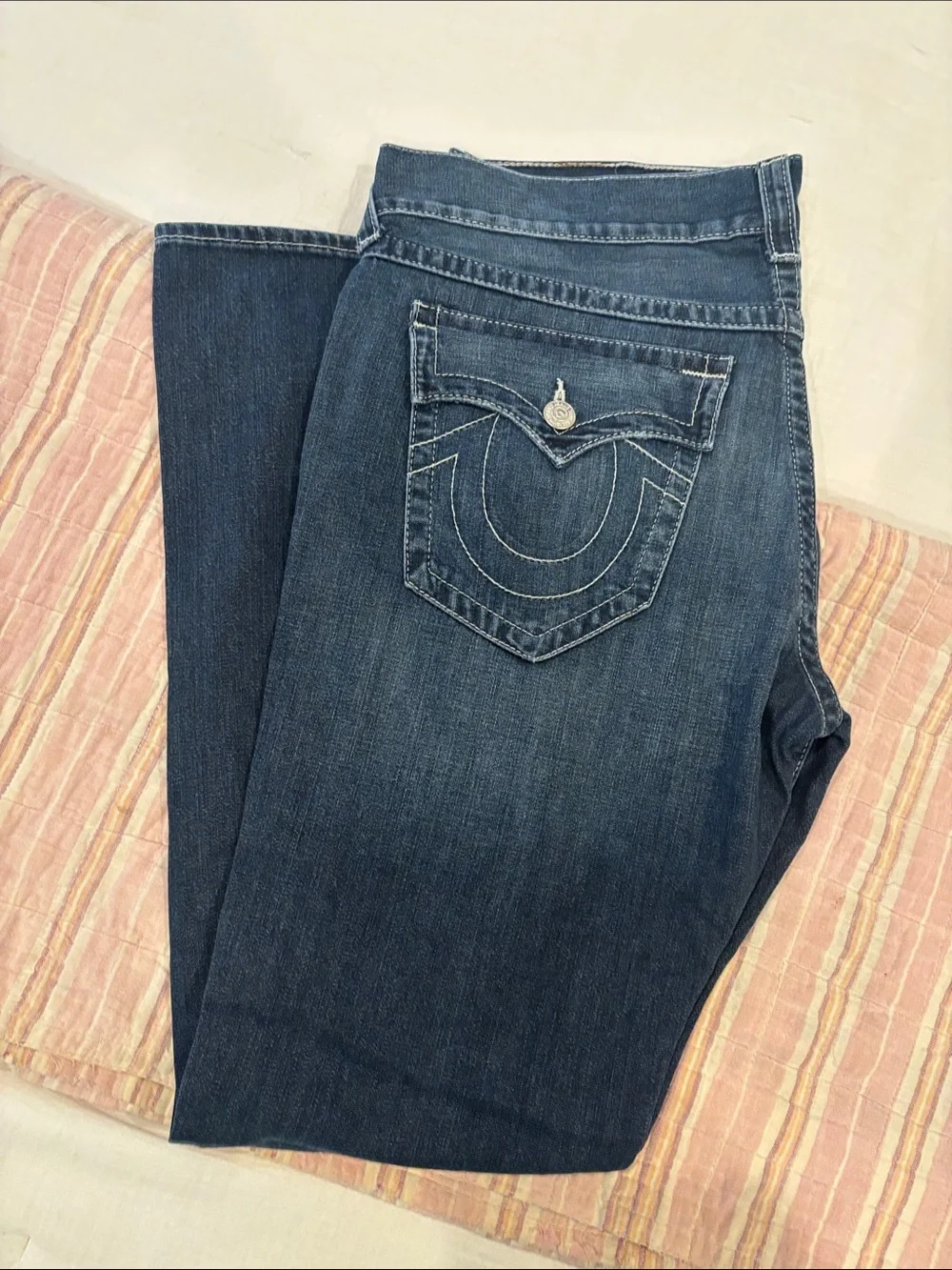 Vintage, Never Worn, True Religion Men’s Indigo Slim Straight Jeans